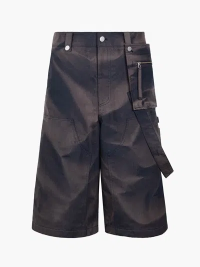 Jiyongkim Sun-bleached Work Half Trouser In Black