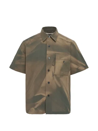 Jiyongkim Sun-bleached Work Shirt In Green