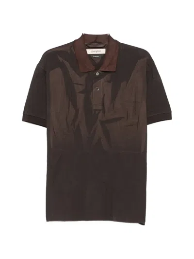 Jiyongkim Sun-faded Cotton Polo Shirt In Brown
