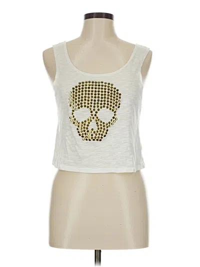 Pre-owned Jj Basics Sleeveless Top Ivory Sweetheart Neckline Tops In White