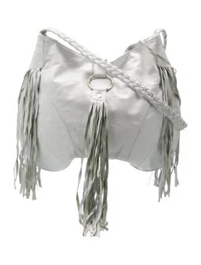 Pre-owned Jj Winters Leather Crossbody Bag In White