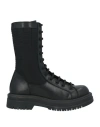 J.j.delacroix J. J.delacroix Woman Ankle Boots Black Size 7 Leather, Textile Fibers In Black