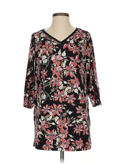 Pre-owned Jjill 3/4 Sleeve Blouse In Black