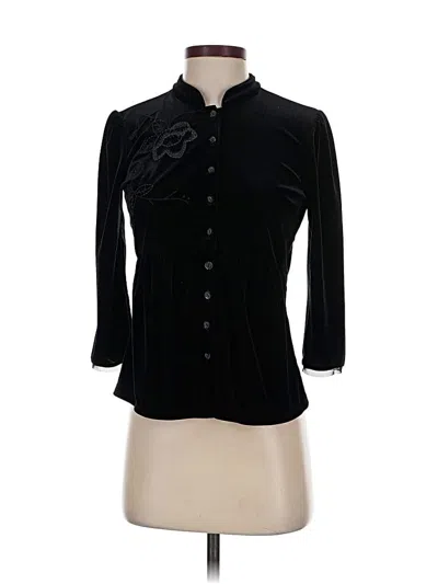 Pre-owned Jjill 3/4 Sleeve Blouse In Black