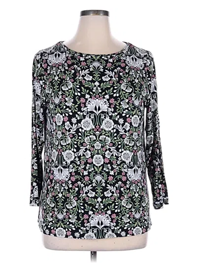 Pre-owned Jjill 3/4 Sleeve Blouse In Black