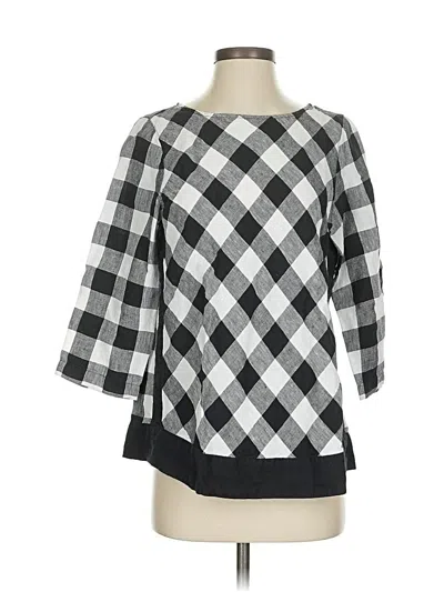 Pre-owned Jjill 3/4 Sleeve Blouse In Black
