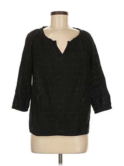 Pre-owned Jjill 3/4 Sleeve Blouse In Black