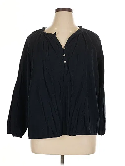 Pre-owned Jjill 3/4 Sleeve Blouse In Black