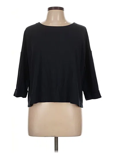 Pre-owned Jjill 3/4 Sleeve Blouse In Black