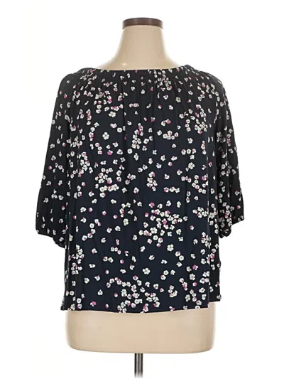 Pre-owned Jjill 3/4 Sleeve Blouse In Black