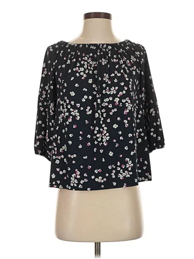 Pre-owned Jjill 3/4 Sleeve Blouse In Black