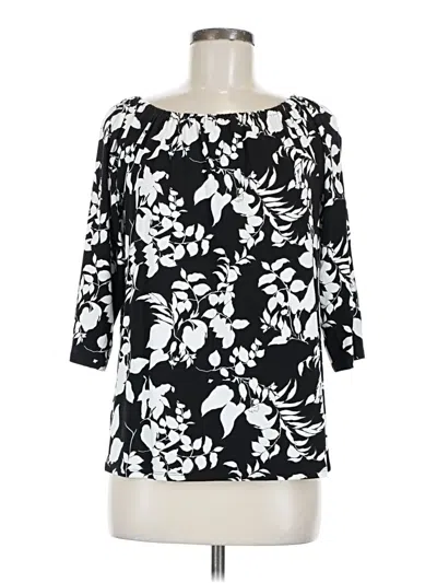 Pre-owned Jjill 3/4 Sleeve Blouse In Black