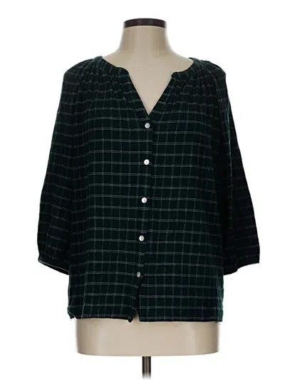 Pre-owned Jjill 3/4 Sleeve Blouse In Black