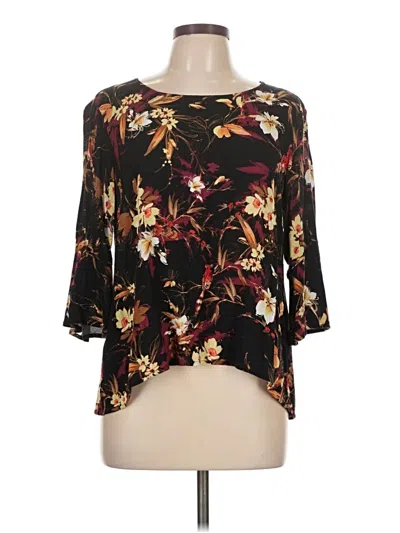 Pre-owned Jjill 3/4 Sleeve Blouse In Black