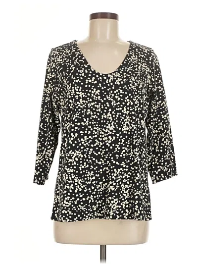 Pre-owned Jjill 3/4 Sleeve Blouse In Black