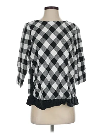 Pre-owned Jjill 3/4 Sleeve Blouse In Black