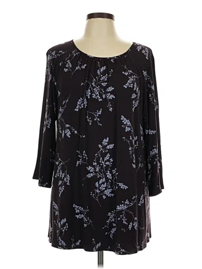 Pre-owned Jjill 3/4 Sleeve Blouse In Black