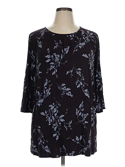 Pre-owned Jjill 3/4 Sleeve Blouse In Black