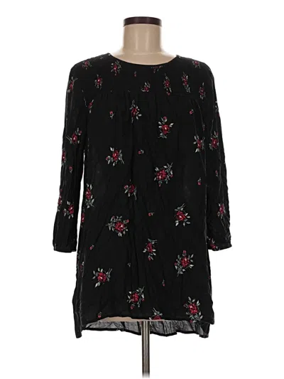 Pre-owned Jjill 3/4 Sleeve Blouse In Black