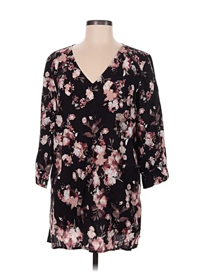 Pre-owned Jjill 3/4 Sleeve Blouse In Black