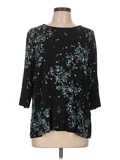 Pre-owned Jjill 3/4 Sleeve Blouse In Black