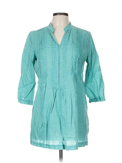 Pre-owned Jjill 3/4 Sleeve Blouse In Blue