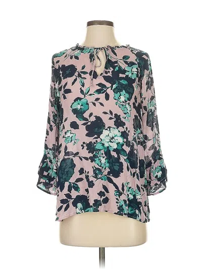 Pre-owned Jjill 3/4 Sleeve Blouse In Blue