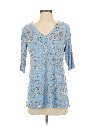 Pre-owned Jjill 3/4 Sleeve Blouse In Blue