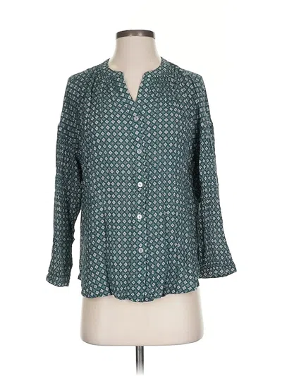 Pre-owned Jjill 3/4 Sleeve Blouse In Blue