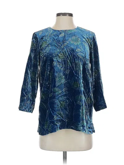 Pre-owned Jjill 3/4 Sleeve Blouse In Blue