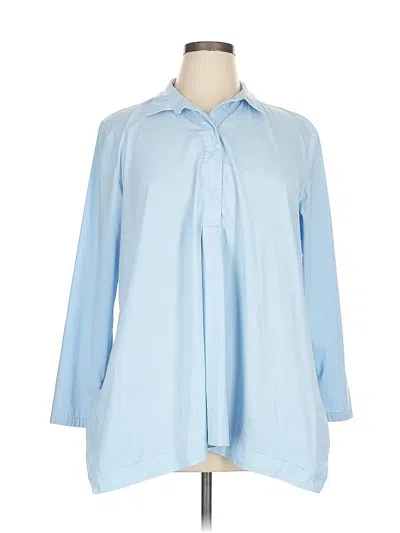 Pre-owned Jjill 3/4 Sleeve Blouse In Blue