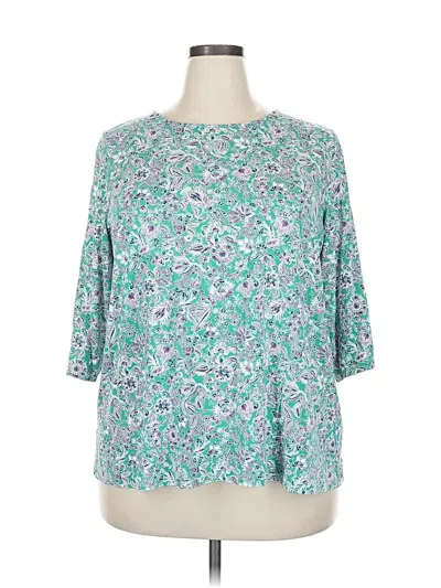 Pre-owned Jjill 3/4 Sleeve Blouse In Blue