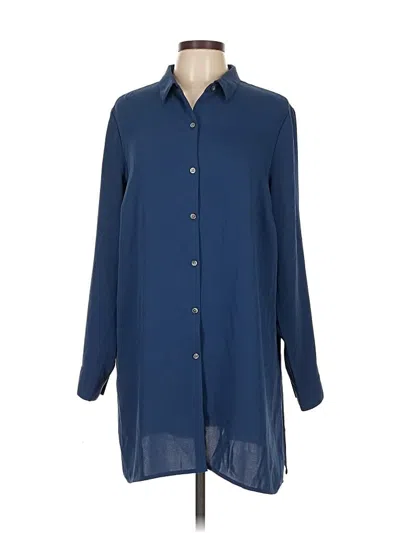 Pre-owned Jjill 3/4 Sleeve Blouse In Blue