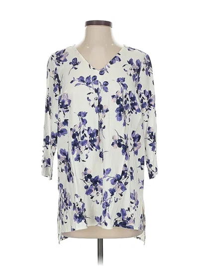 Pre-owned Jjill 3/4 Sleeve Blouse In Blue