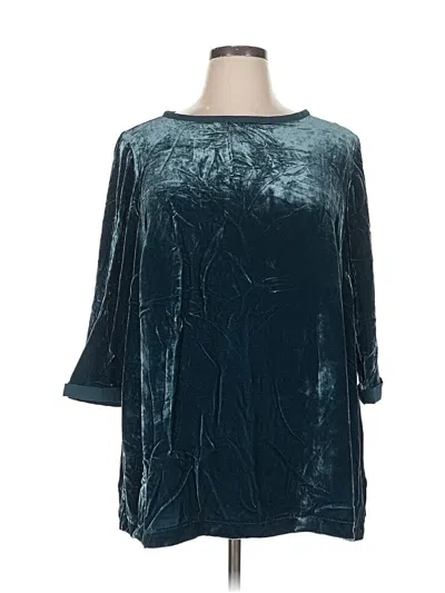 Pre-owned Jjill 3/4 Sleeve Blouse In Blue