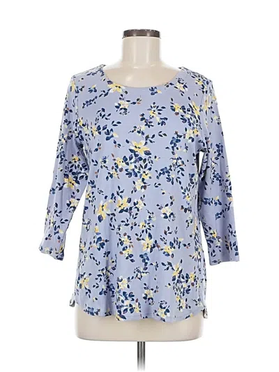 Pre-owned Jjill 3/4 Sleeve Blouse In Blue