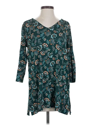 Pre-owned Jjill 3/4 Sleeve Blouse In Blue