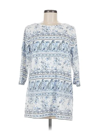 Pre-owned Jjill 3/4 Sleeve Blouse In Blue