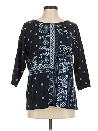 Pre-owned Jjill 3/4 Sleeve Blouse In Blue