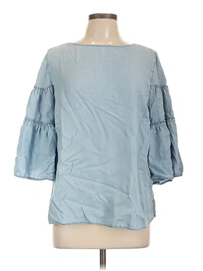 Pre-owned Jjill 3/4 Sleeve Blouse In Blue
