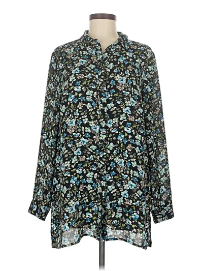 Pre-owned Jjill 3/4 Sleeve Blouse In Blue