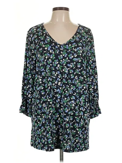 Pre-owned Jjill 3/4 Sleeve Blouse In Blue