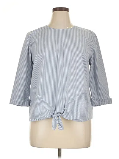 Pre-owned Jjill 3/4 Sleeve Blouse In Blue