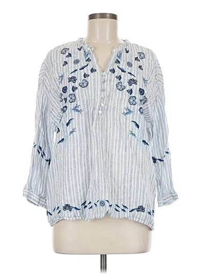 Pre-owned Jjill 3/4 Sleeve Blouse In Blue