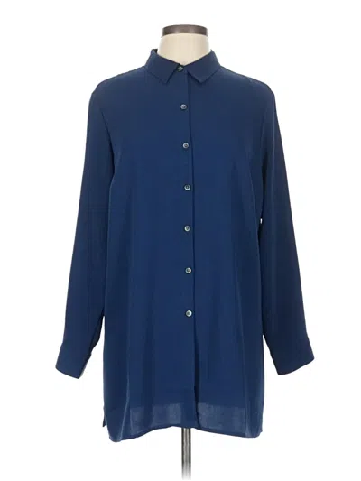 Pre-owned Jjill 3/4 Sleeve Blouse In Blue