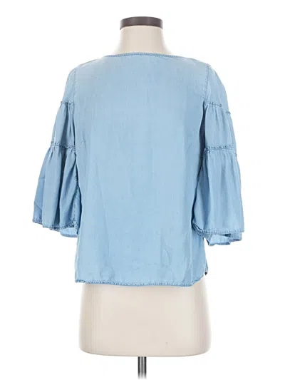 Pre-owned Jjill 3/4 Sleeve Blouse In Blue