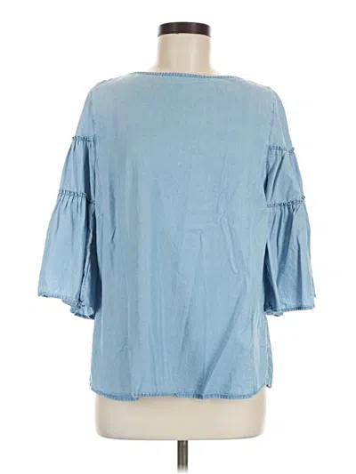 Pre-owned Jjill 3/4 Sleeve Blouse In Blue