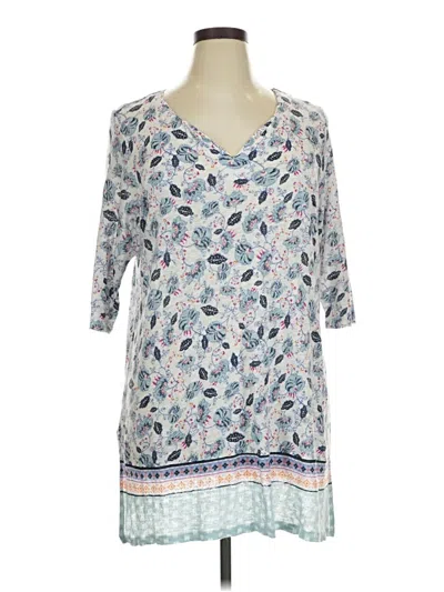 Pre-owned Jjill 3/4 Sleeve Blouse In Blue