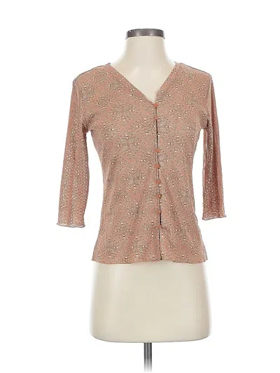 Pre-owned Jjill 3/4 Sleeve Blouse In Brown