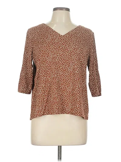Pre-owned Jjill 3/4 Sleeve Blouse In Brown